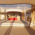 Bright Modern Public Office Space Featuring Desks Computers Natural Light And Wooden Ceiling