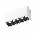 Black Rectangular Downlights Spotlights Lighting Fixture With Multiple Heads Modern Design 3d model