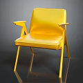 Modern Yellow Accent Chair With Armrests And Sleek Smooth Surface Design