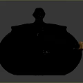 Traditional Metallic Teapot With Textured Surface Round Knob Lid And Curved Spout