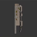 Stone Walls Lined Cobblestone Path With Green Bushes And Tree Roots
