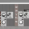 Modern Bathroom Cabinet Rack With Washing Machines And Storage Cabinets Lighting Design