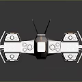 Futuristic Science Fiction Spaceship With Black And Orange Mechanical Structure Design
