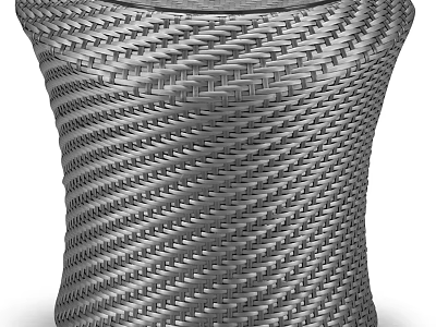 Modern Woven Coffee Table With Sleek Silver Gray Texture And Contemporary Design 3d model