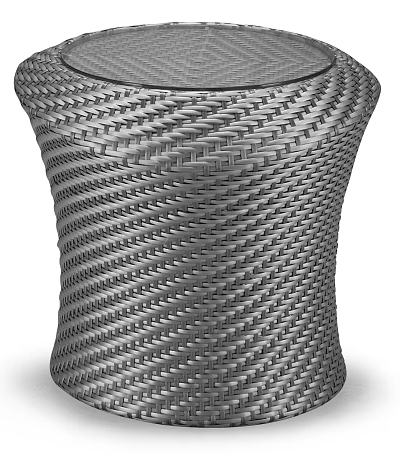 Modern Woven Coffee Table With Sleek Silver Gray Texture And Contemporary Design 3d model