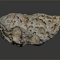 Natural Porous Stone with Irregular Holes and Gray Orange Surface Texture