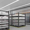 Industrial Warehouse Interior With Multi Tiered Racking Storage Units And Spacious Layout 3d model