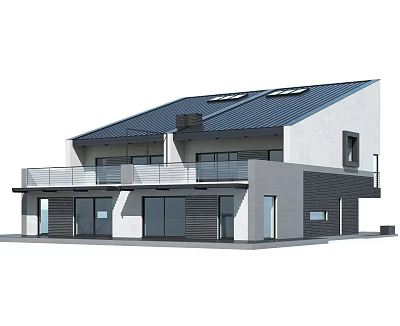 Single-family villa 3d model