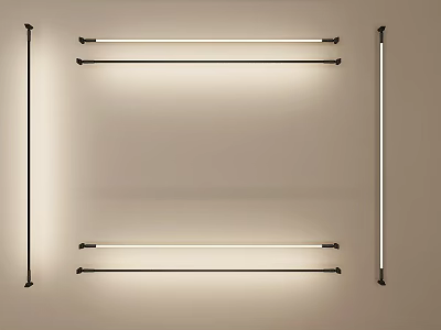 Wall Mounted Light Fixtures With Black And White Strip Design And Evenly Illuminated Surface 3d model