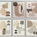 Modern Abstract Art Prints With Geometric Shapes And Neutral Tones For Wall Decor