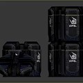 Black Stackable Modular Storage Units With Logo And Open Compartment Design