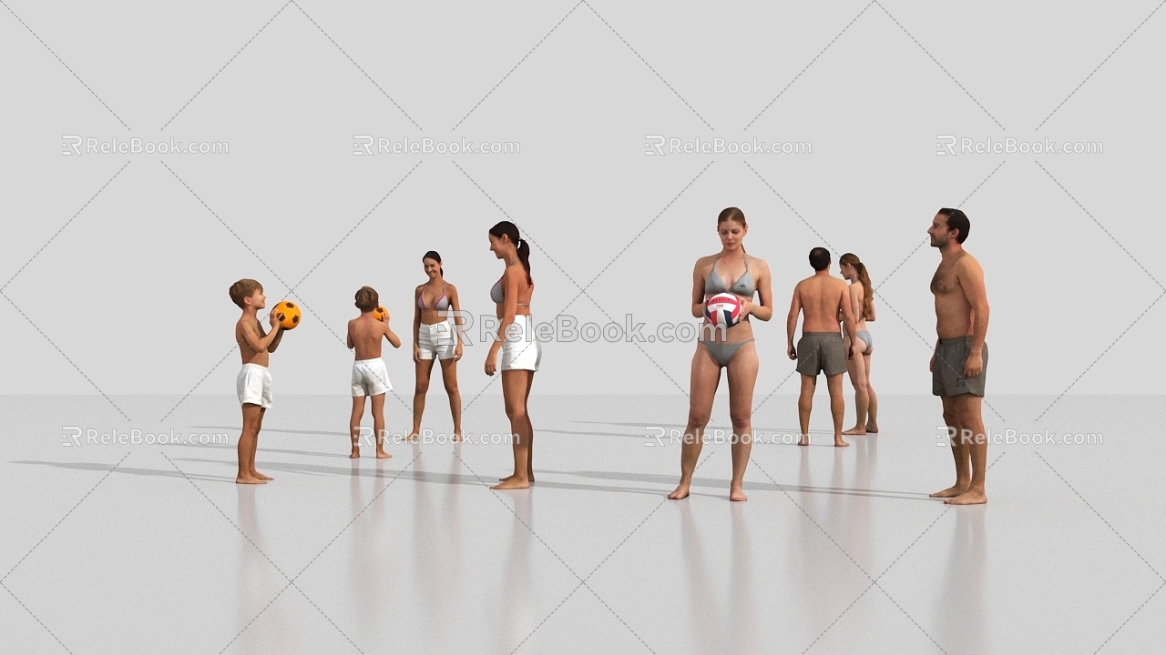 Beach Volleyball Bikini Swimsuit Outdoor Volleyball 3d model