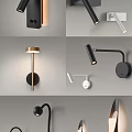 Sleek Modern Wall Lamps With Black Gold White Finish Adjustable Arms And LED Lighting