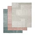 Modern Square Rugs With Geometric Patterns And Multiple Colors For Home Decor 3d model