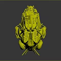 Weapon Equipped Armored Vehicle In Rusty Blue With Cannons Storage Crates And Graffiti