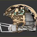 Medieval Weapon Helmet With Gold White Green Stripe Design And Protective Facemask