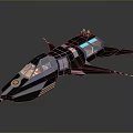 Futuristic Spaceship Design With Sleek Black Structure And Illuminated Blue Accents