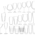Various Types of Wine Bottles and Wine Glasses in Assorted Designs and Styles