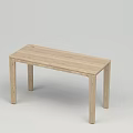Simple Light Wood Dining Table With Rectangular Tabletop And Straight Legs Design 3d model