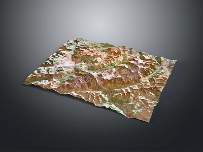 3D Terrain Landscape Featuring Mountainous Topography Undulating Terrain And Natural Landforms 3d model