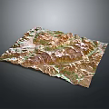 3D Terrain Landscape Featuring Mountainous Topography Undulating Terrain And Natural Landforms