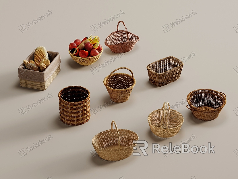 Rattan Storage Basket Weaving Basket Rattan Basket model