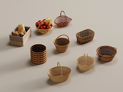 Rattan Storage Basket Weaving Basket Rattan Basket model