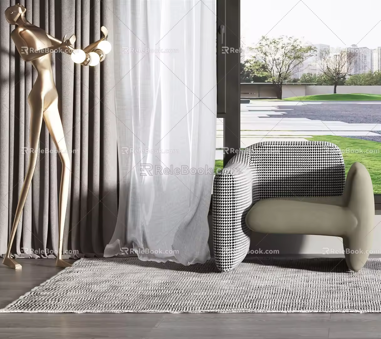 Modern Curtains 3d model