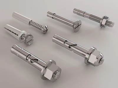 Stainless Steel Hex Head Bolts And Expansion Fasteners For Construction Use 3d model