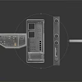Metallic Electronic Control Panel Components With Knobs Buttons And Display Modules