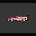 Sleek Red Sports Car With Black Stripes And Rear Spoiler Design