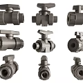 Various Pipe Ball Valves in Different Designs and Sizes for Plumbing Systems 3d model