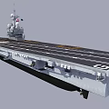 Aircraft Carrier Naval Weapon With Flight Deck Radar Systems And Combat Equipment 3d model