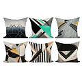 Modern Geometric Pattern Decorative Throw Pillows For Sofa And Living Room 3d model