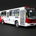 White and Red Bus Exterior with Multiple Windows Modern Body Design and Side Doors
