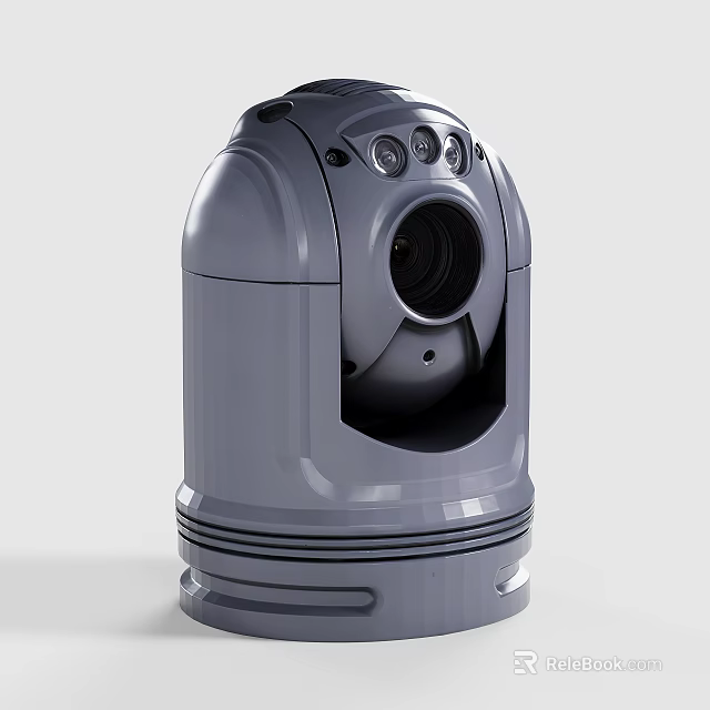 Outdoor Security Dome Surveillance Camera With Multiple Lenses And HD Function 3d model 