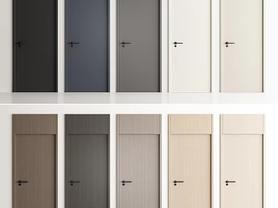 Modern Hinged Doors In Multiple Colors And Styles For Home Interior Design 3d model