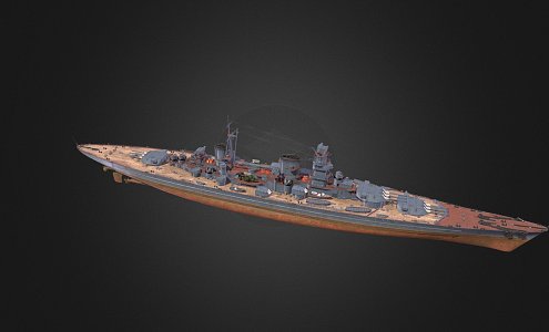 modern warship destroyer weapon ship cruiser ship 3d model