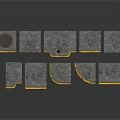 Gray And Yellow Floor Tiles With Irregular Spliced Pattern Design Layout