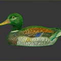 Colorful Duck Decorative Statue With Green Head Orange Beak And Multicolor Body