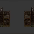 Traditional Wooden Architectural Structures With Ancient Pillars And Beams