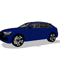 Blue Audi SUV Front View With Sleek Design And Headlights 3d model