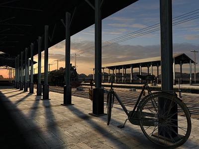 Old railway station 3d model