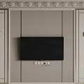 Bedroom Accent Wall With Light Gray Paneling Golden Lines Ornate Trim And Wall Sconces