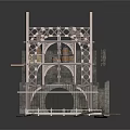 Gothic Architectural Model With Intricate Carvings Tall Columns And Arched Structures