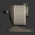 Vintage Metallic Pencil Sharpener With Manual Operation Stable Base And Classic Metal Body Design