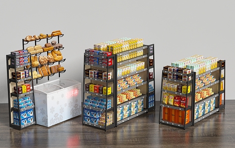 supermarket shelf 3d model