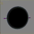 Round Metal Frame Mirror Reflecting Green Plants And Building Structures