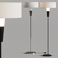Modern Floor Lamp With White Shade And Black Slim Metal Stand Design