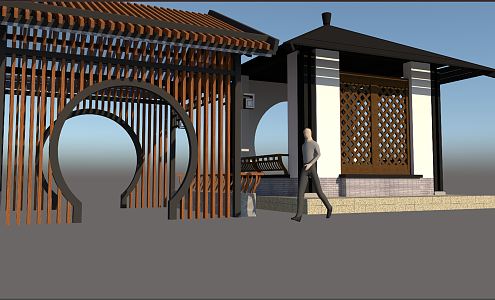 New Chinese Style Pavilion 3d model